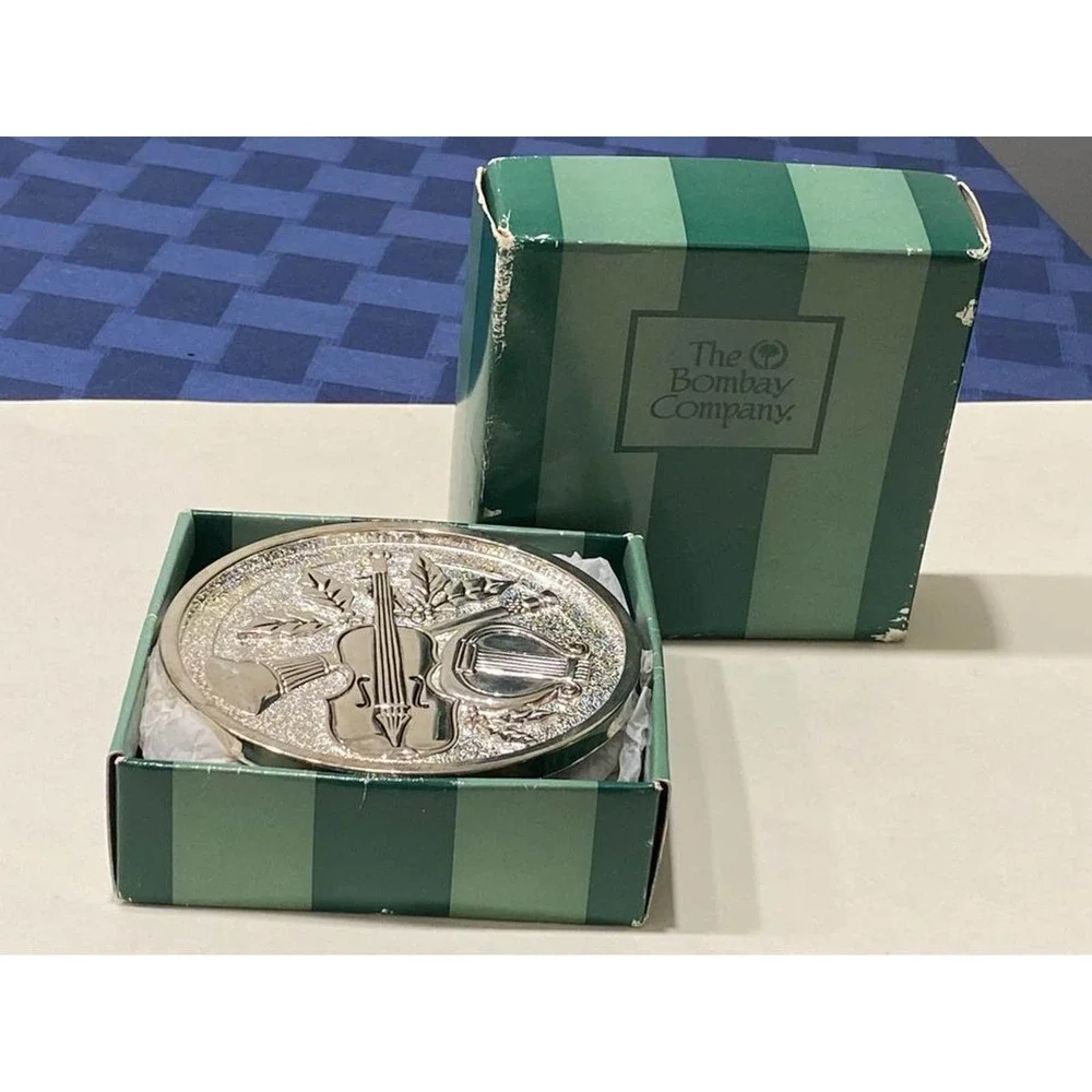 GODINGER COASTERS ~ SET OF 4 Silver Classico Suite‎ Boxed BOMBAY CO